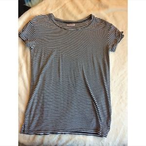 White and Black Striped Tee